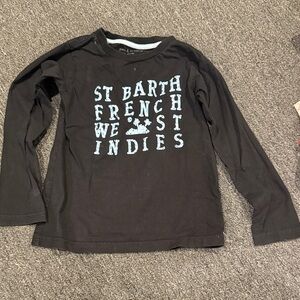 Kids Long Sleeve Black Shirt with Blue Print
